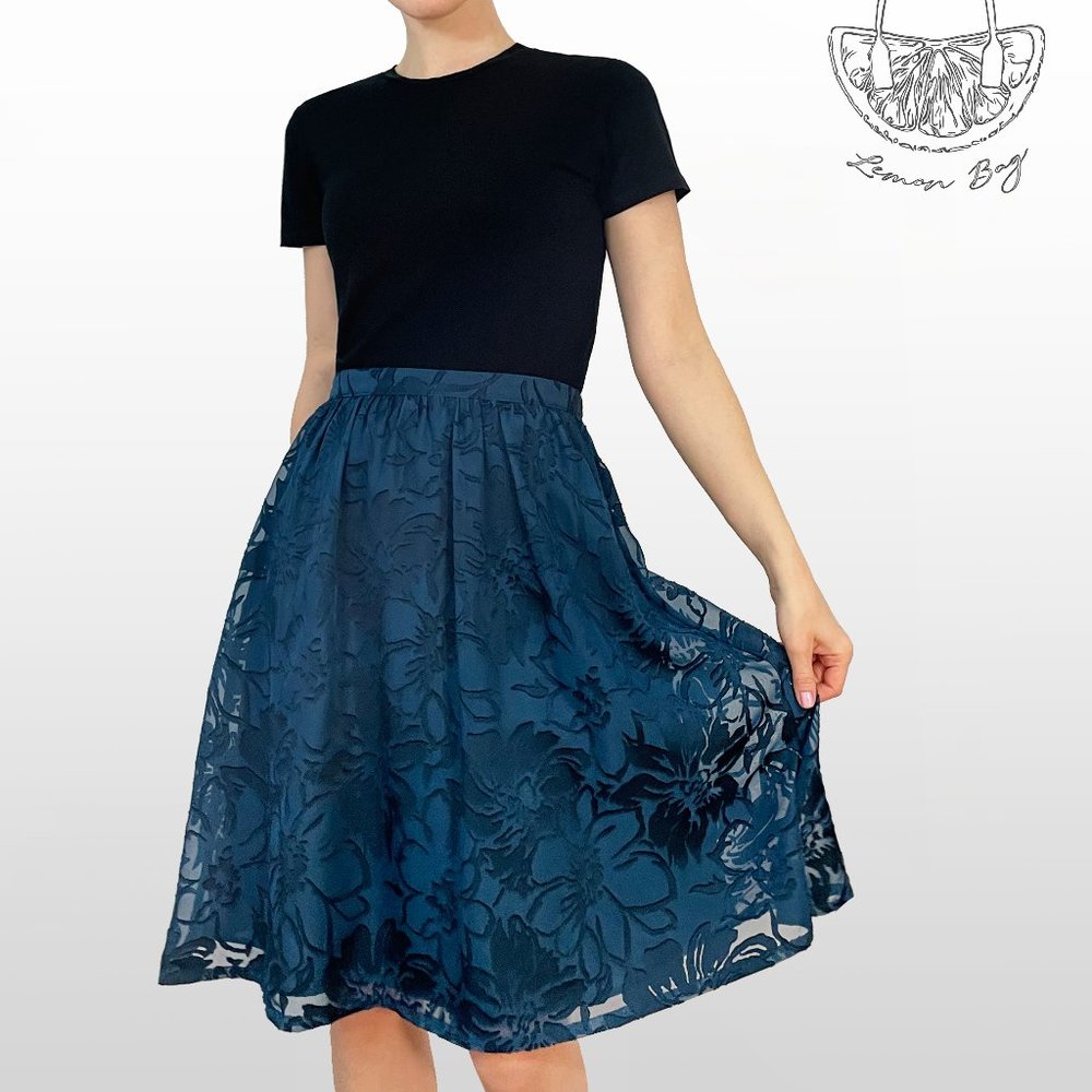 Forever 21 Dark Blue Midi Skirt